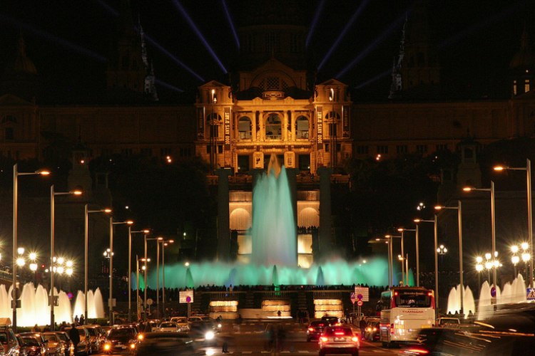 The Magic Fountain of Montjuic nearby,