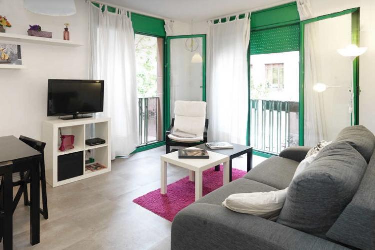 Living room facing the square.