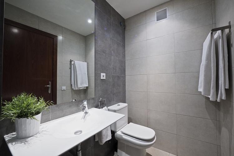 Recently renovated bathroom, with the modern sink, where you will aslo find clean towels