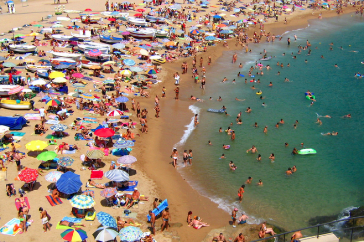 Barceloneta beach, you can easily get there walking or using the metro service