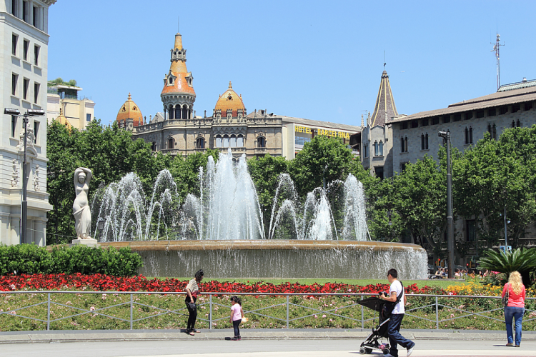 Plaza Catalunya square, you can get there walking or using the excellent metro service