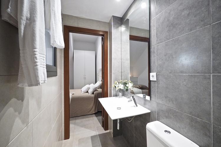 Recently renovated bathroom with modern features