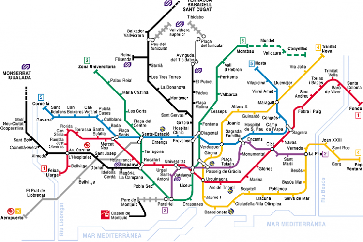 The closest metro stations are Verdague and Girona