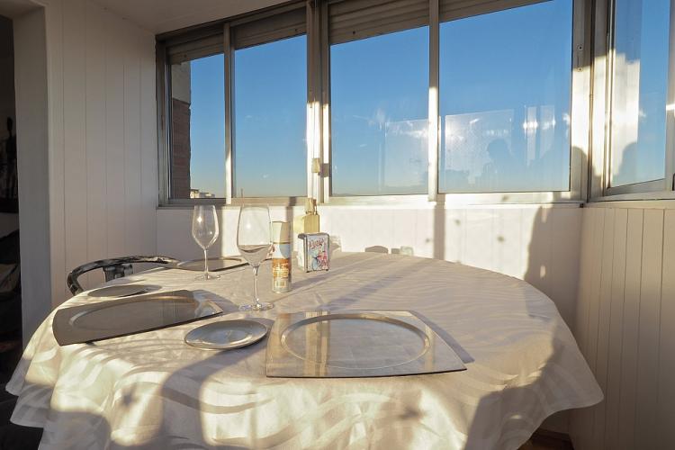 The dining area comes with panoramic views of Barcelona from the top floor of the building.