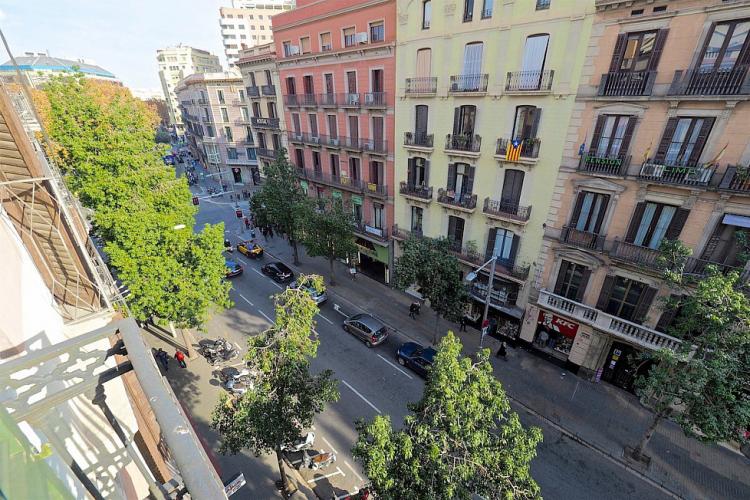 A nice view of the multicolored apartments of Carrer Fontanella.