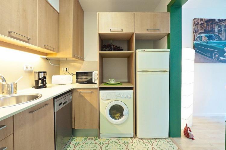 The kitchen also comes with a washing machine and dish washer to guarantee comfort.