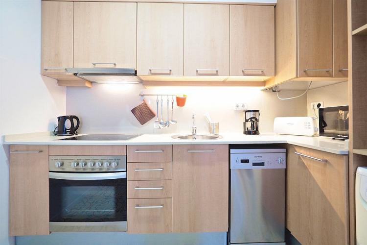 The apartment also comes with a fully equipped kitchen.
